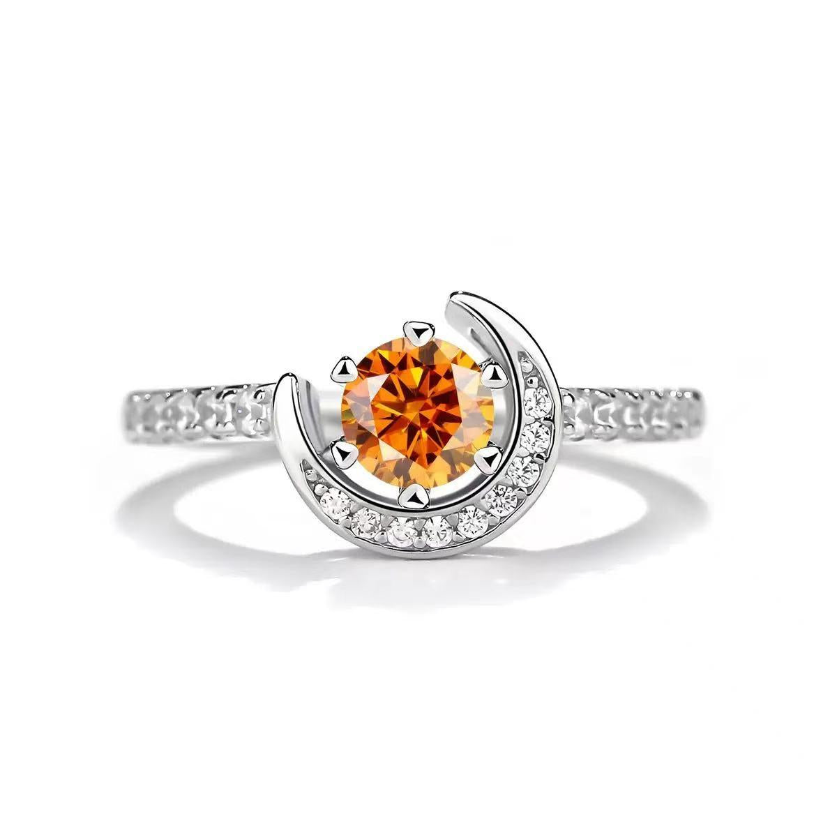 【#481】(Lilly)925 Sterling Silver Synthetic Moissanite Ring