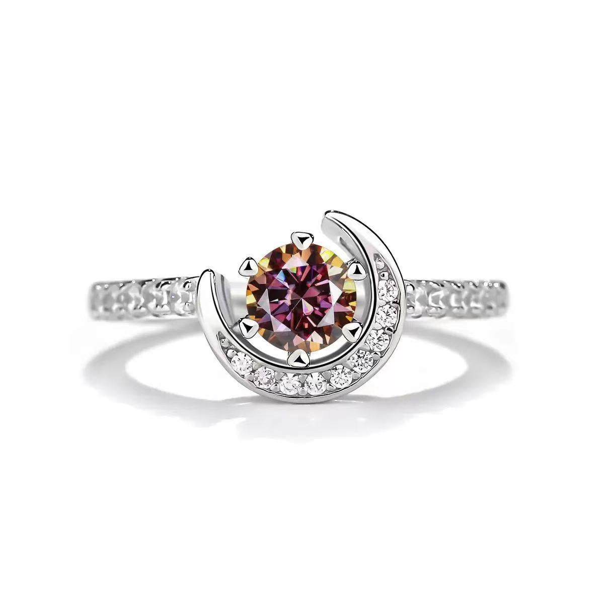 【#481】(Lilly)925 Sterling Silver Synthetic Moissanite Ring