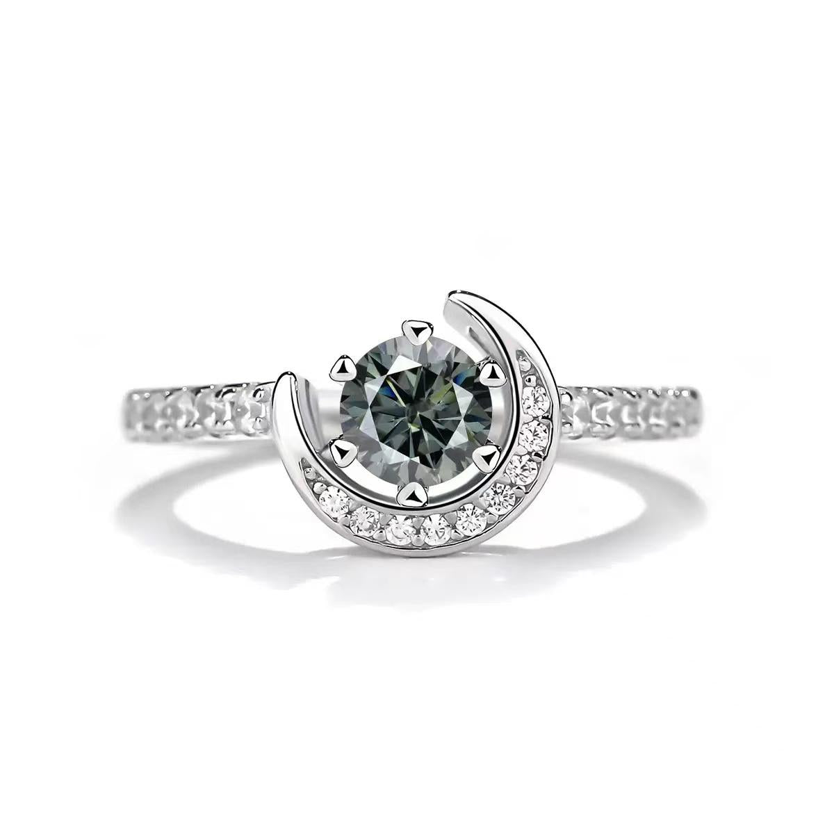 【#481】(Lilly)925 Sterling Silver Synthetic Moissanite Ring