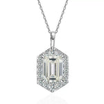 【#487】(Michell)925 Sterling silver Synthetic Moissanite Necklace
