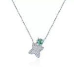 【#488】(Marion)925 Sterling Silver Synthetic Moissanite Necklace