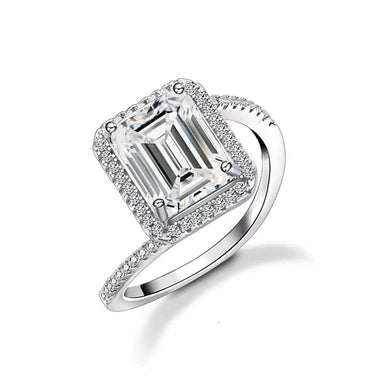 【#489】(Marioy)925 Sterling Silver Synthetic Moissanite Ring