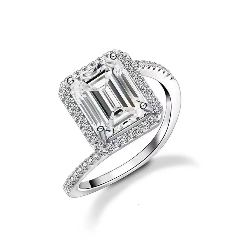 【#489】(Marioy)925 Sterling Silver Synthetic Moissanite Ring