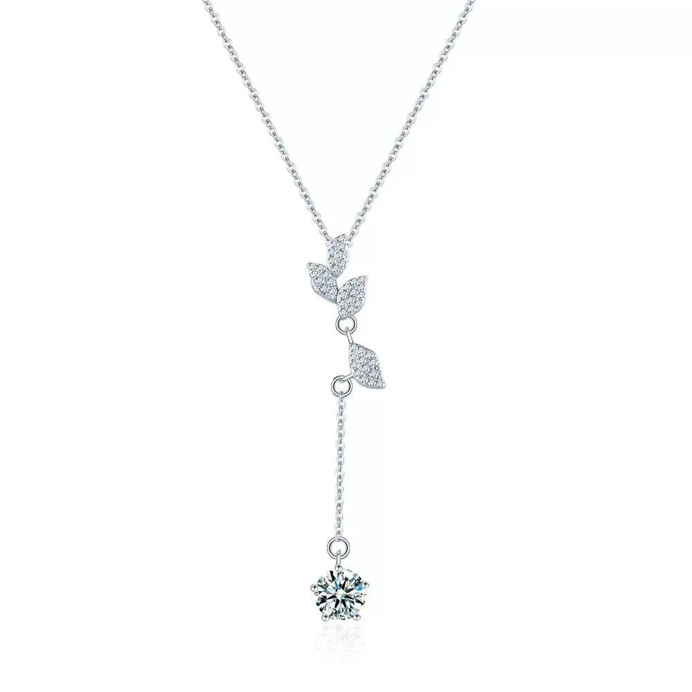 【#490】(Manley)925 Sterling Silver Synthetic Moissanite Necklace