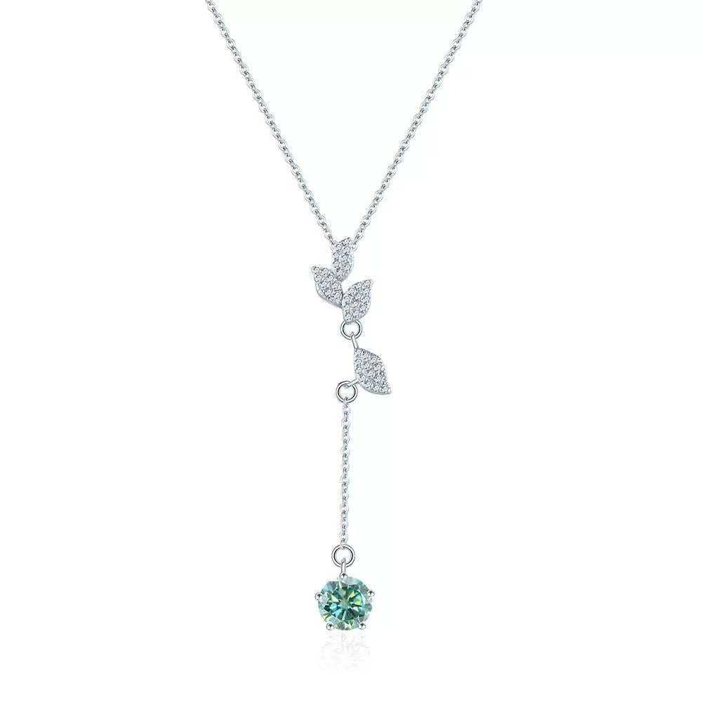 【#490】(Manley)925 Sterling Silver Synthetic Moissanite Necklace