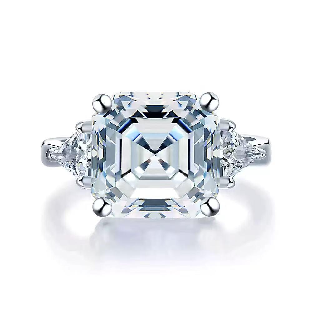 【#491】(Marcellus) 925 Sterling Silver Synthetic Moissanite Set