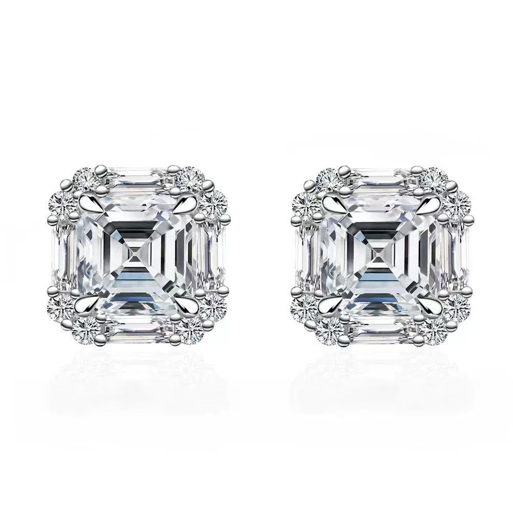 【#491】(Marcellus) 925 Sterling Silver Synthetic Moissanite Set