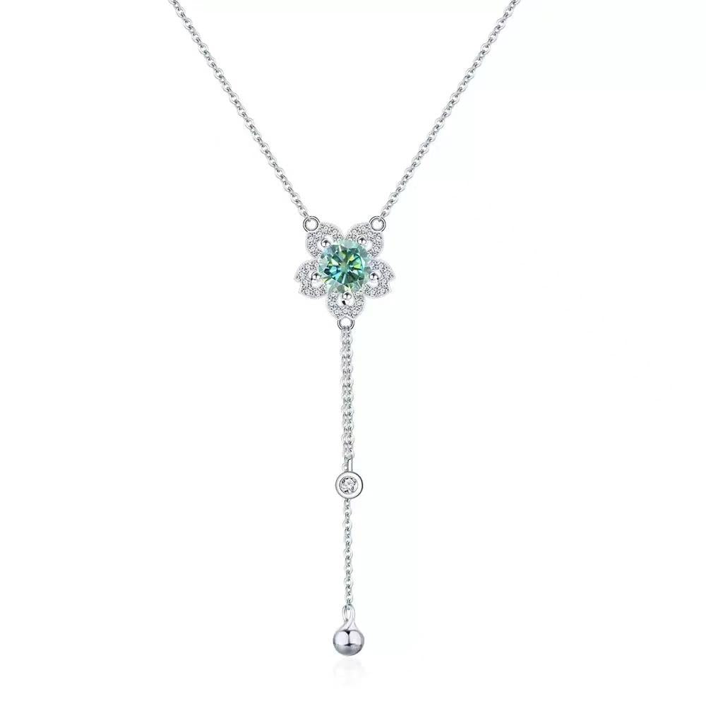 【#492】(Martha)925 Sterling Silver Synthetic Moissanite Necklace