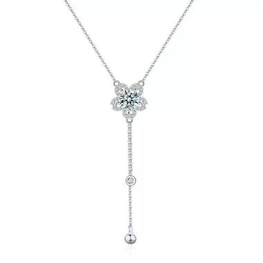 【#492】(Martha)925 Sterling Silver Synthetic Moissanite Necklace