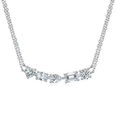 【#495】(Magical)925 Sterling Silver Synthetic Moissanite Necklace