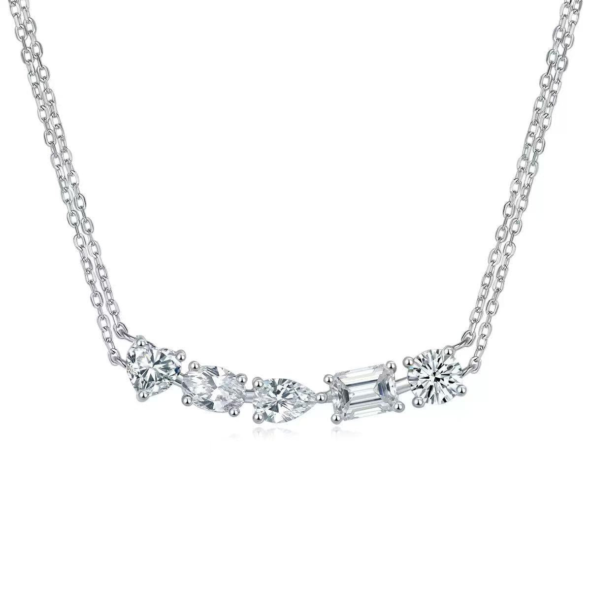 【#495】(Magical)925 Sterling Silver Synthetic Moissanite Necklace