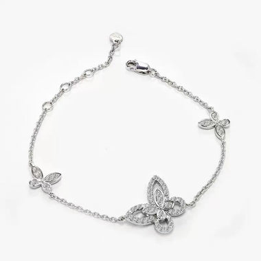 【#498】(Marquis)925 Sterling Silver Synthetic MoissaniteBracelet