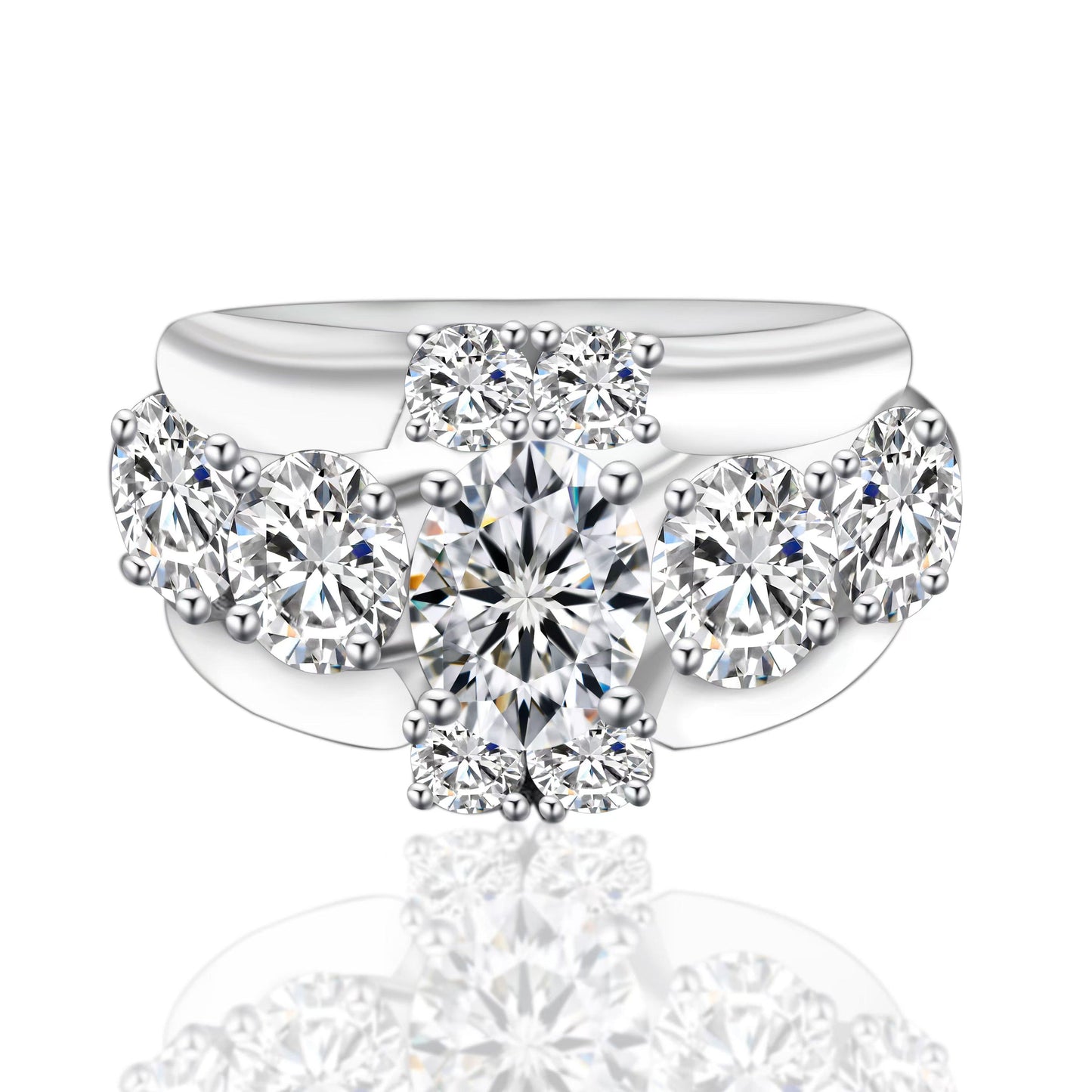 【#21】(Bliss) 925 Sterling Silver Synthetic Moissanite ring