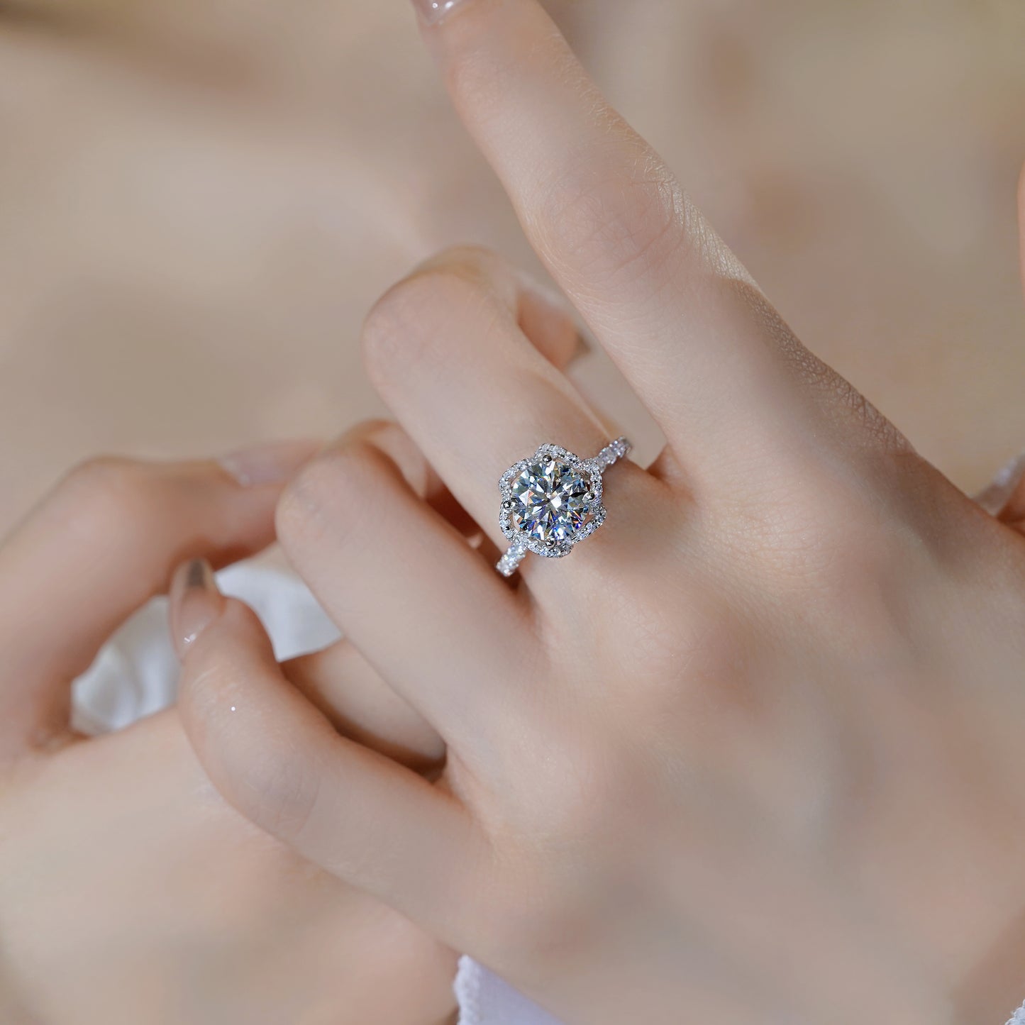 【#25】(Blooming) 925 Sterling Silver Moissanite rings
