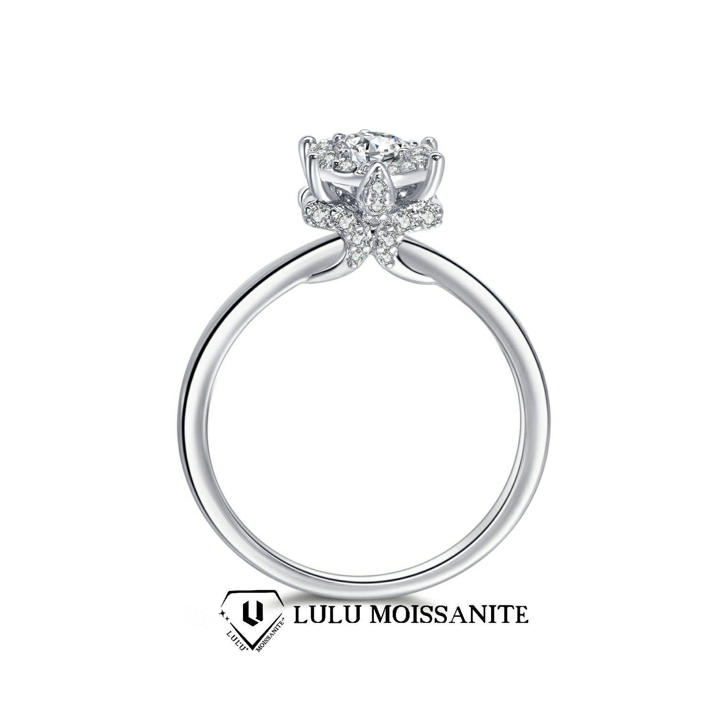 【#15】 (Bella) 925 Sterling Silver Synthetic Moissanite rings