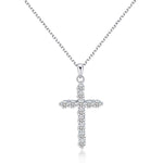 【#19】(Cross)925 Sterling Silver Moissanite necklace