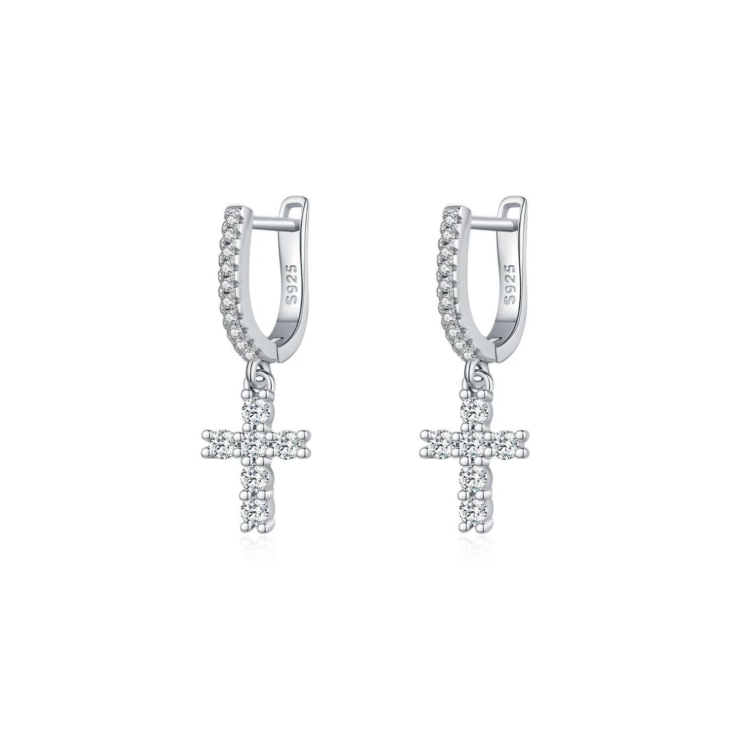 【#43】(Sophia)925Sterling Silver Synthetic Moissanite earrings