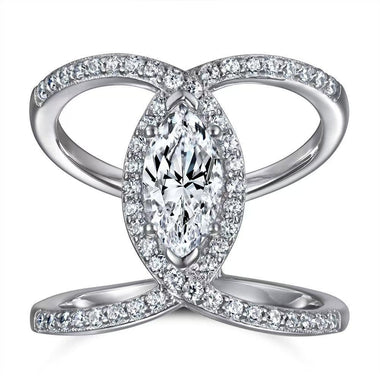 【#A273】(Giselle) 925 Sterling Silver Synthetic Moissanite Ring