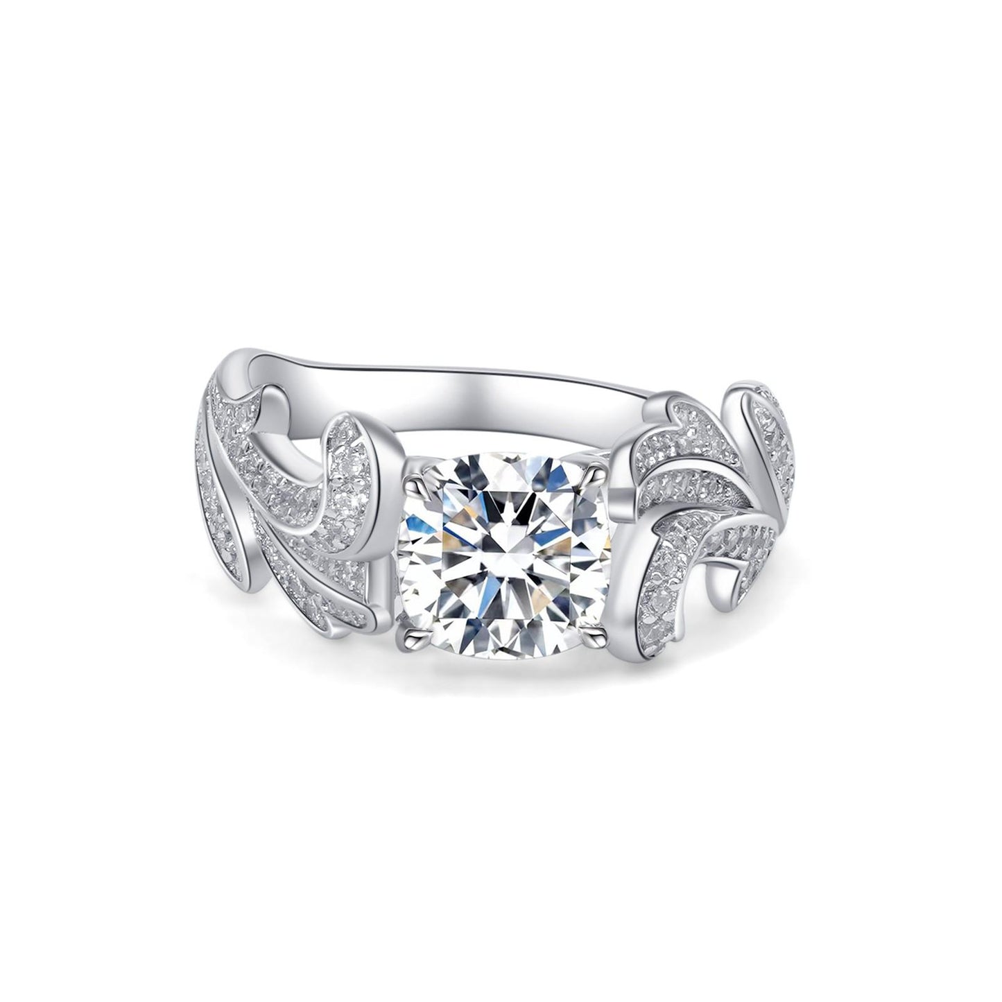 【#32】(Blossoms) 925 Sterling Silver Synthetic Moissanite rings
