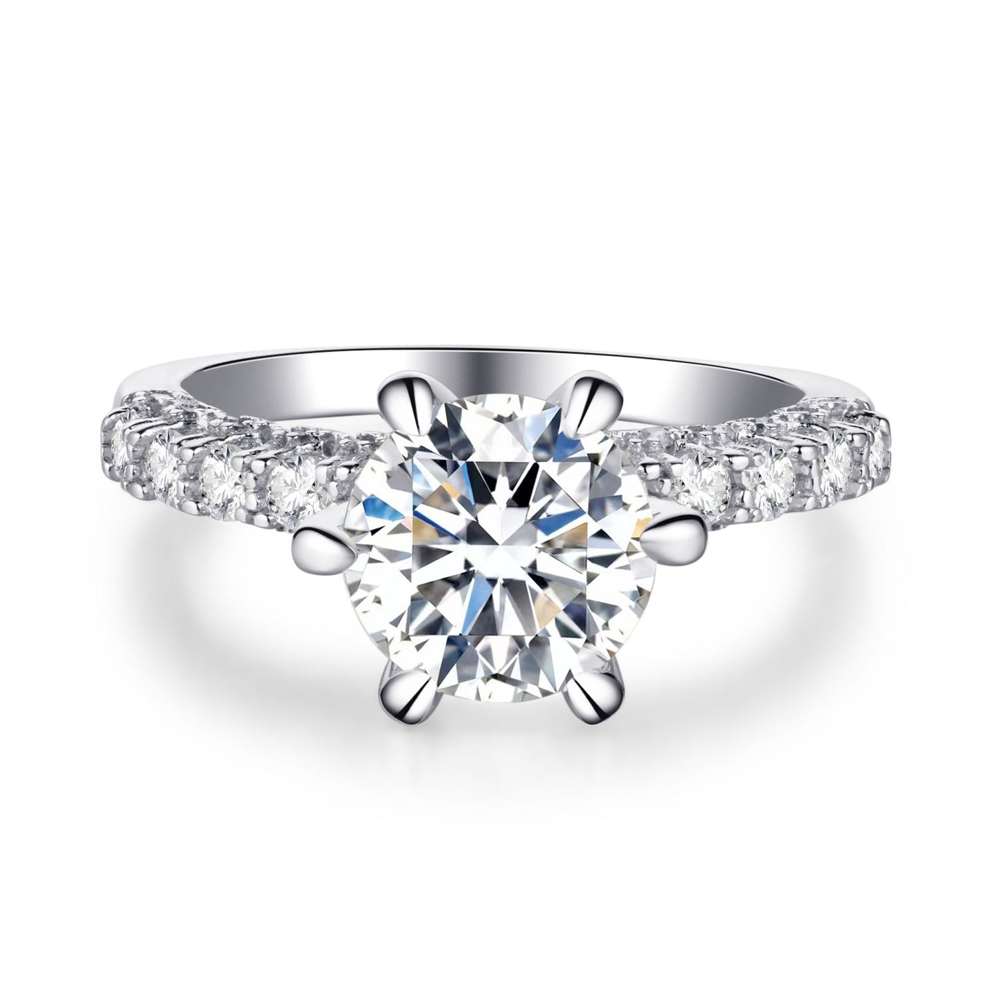 【#17】(Moonlight)925 Sterling Silver Synthetic Moissanite rings