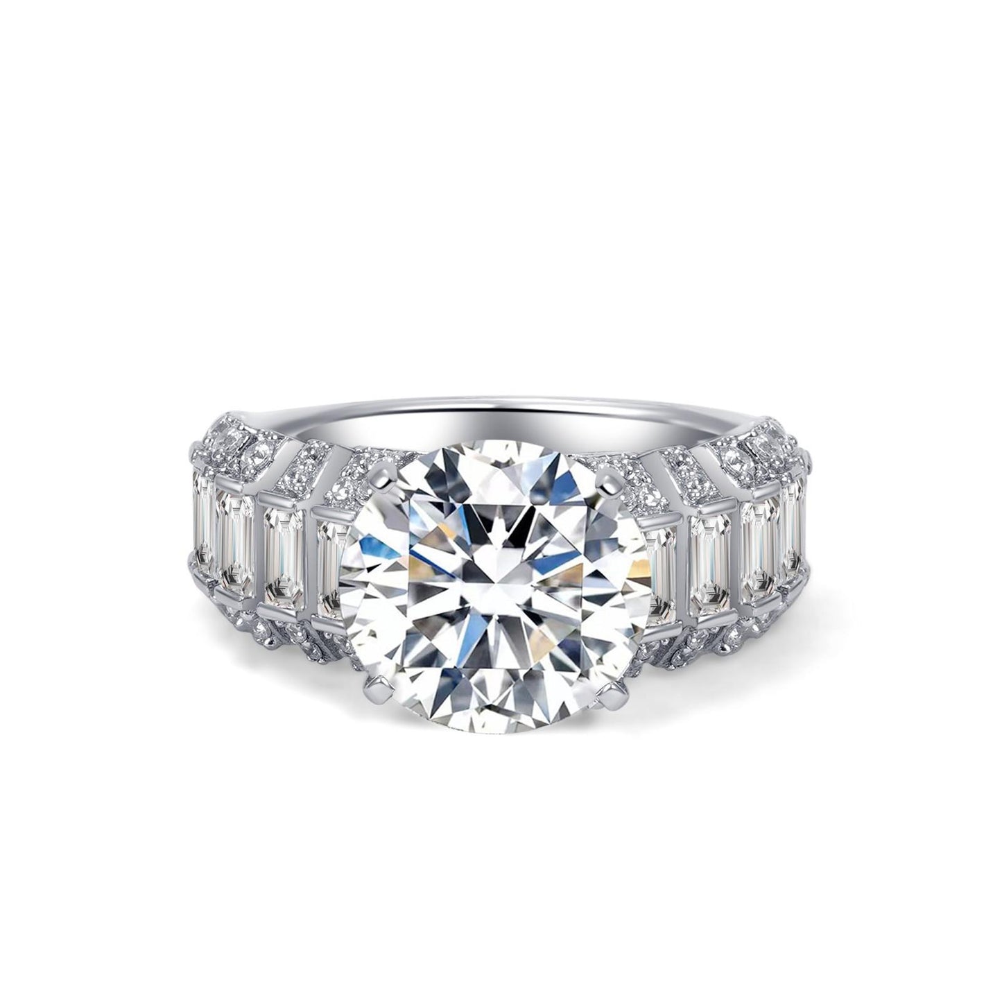 【#08】(Aurora)925 Sterling Silver Moissanite rings