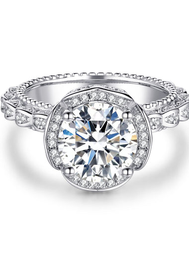 【#05】(Rose Garden)925 Sterling Silver Synthetic Moissanite rings