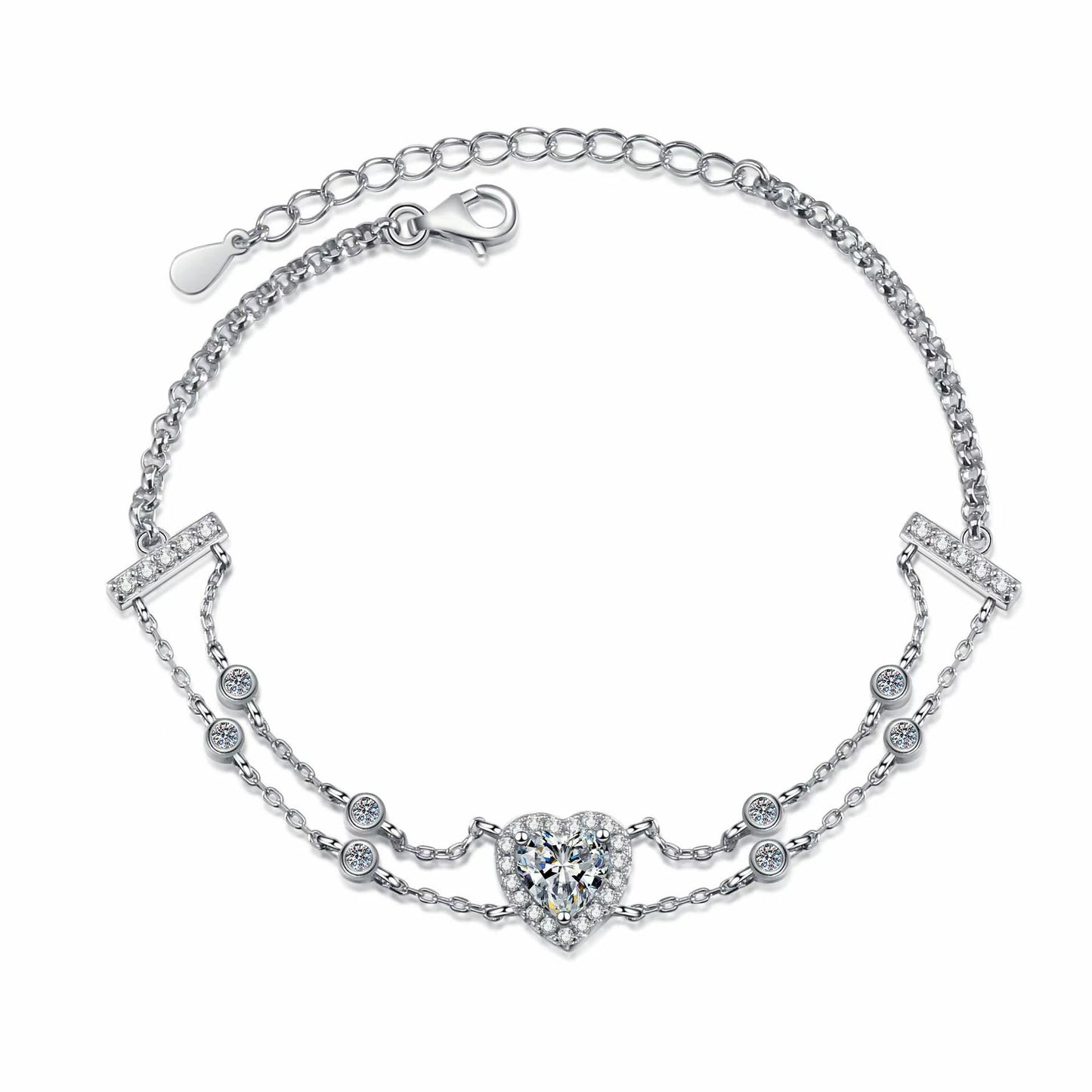 【#47】(Isla)925 SterlingSilver Synthetic Moissanite bracelet