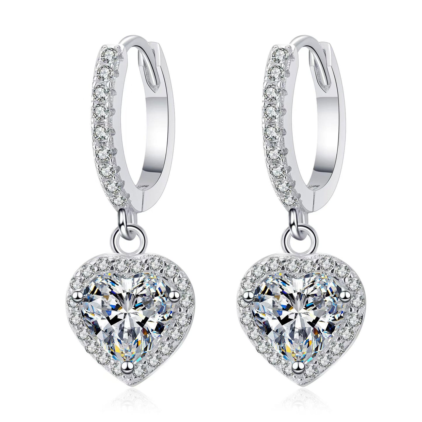 【#45】(Lydia)925Sterling Silver Synthetic Moissanite earrings