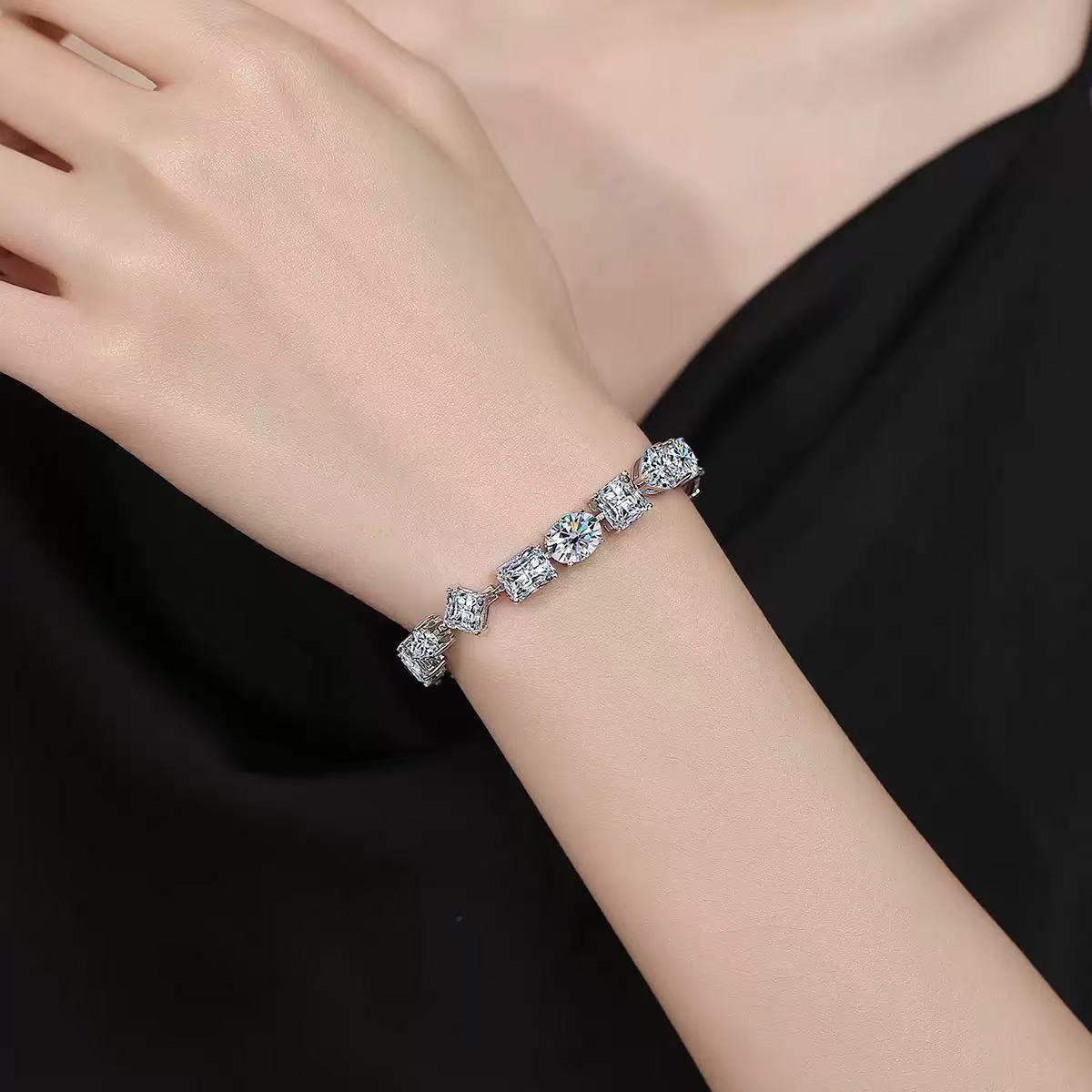 【#A378】(Debra)925 Sterling Silver Synthetic bracelet