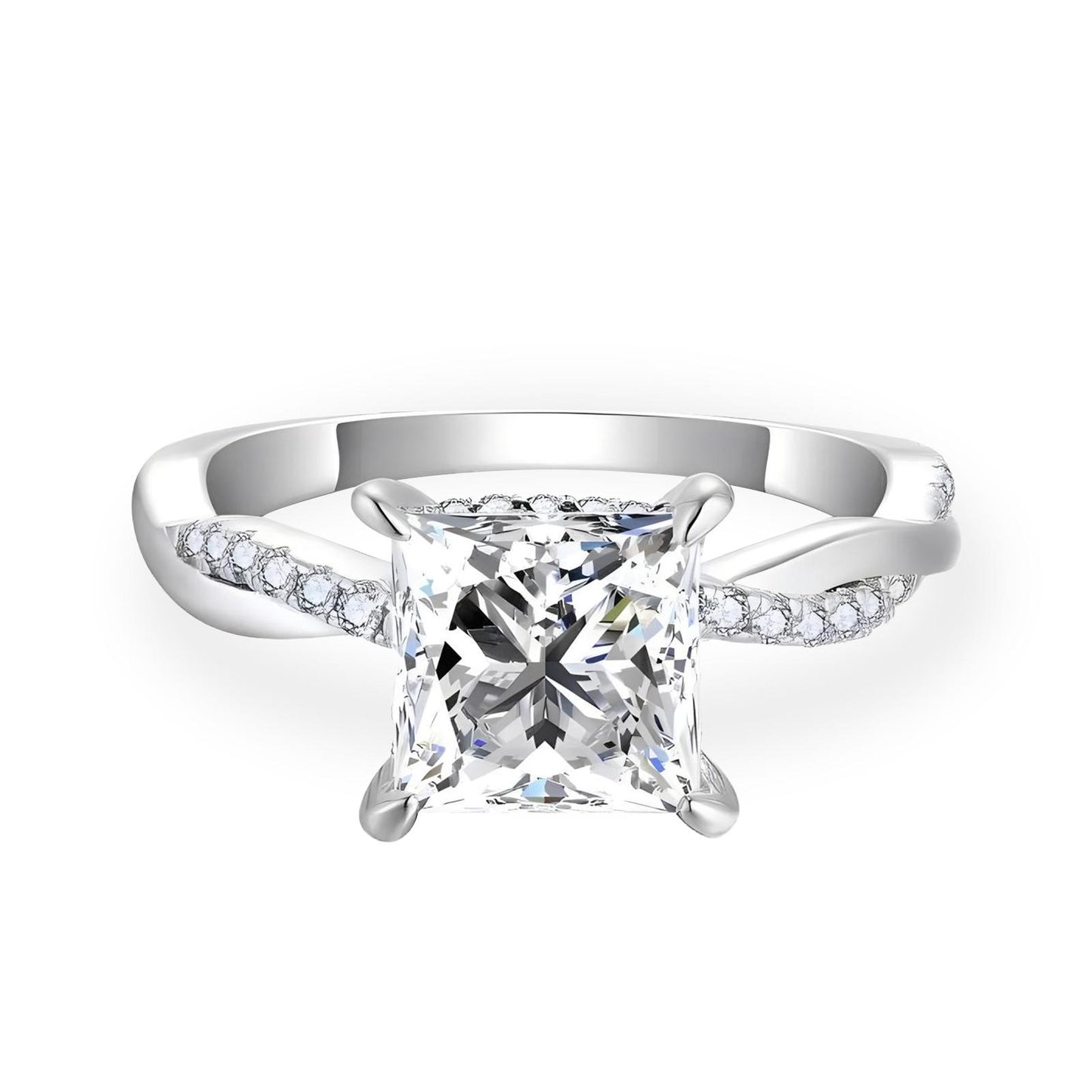 【#34】(Sofia) 925 Sterling Silver Synthetic Moissanite rings