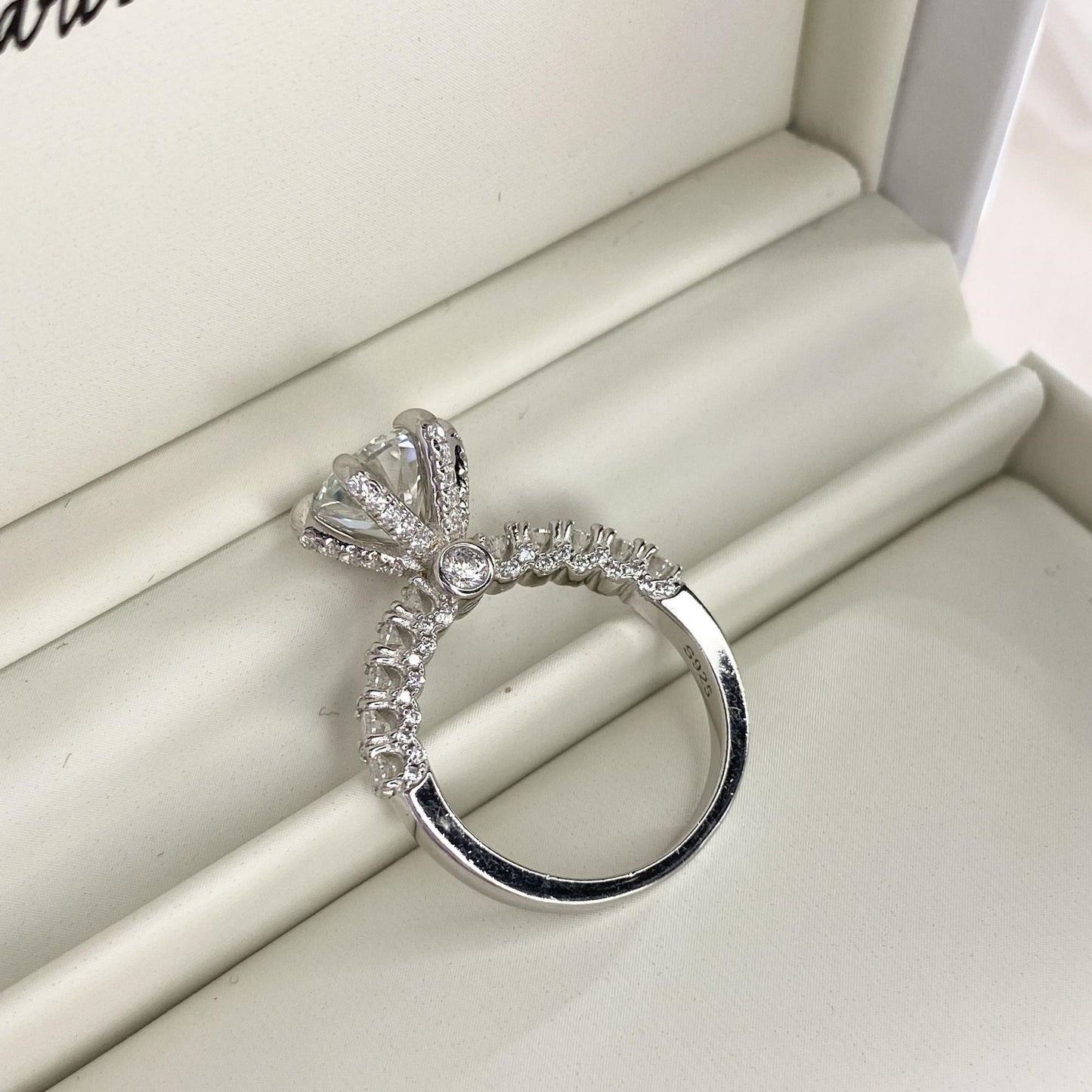 【#17】(Moonlight)925 Sterling Silver Synthetic Moissanite rings