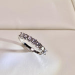 【#02】(7 Princess)925 Sterling Silver Synthetic Moissanite rings