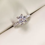 【#17】(Moonlight)925 Sterling Silver Synthetic Moissanite rings