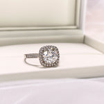 【#01】(Princess)925 Sterling Silver Synthetic Moissanite rings