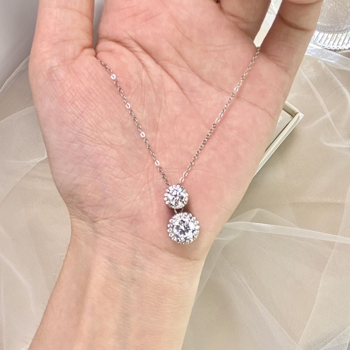 【#19】(コロナネックレス)925スターリングシルバーモアッサナイトネックレス