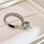 【#05】(Rose Garden)925 Sterling Silver Synthetic Moissanite rings