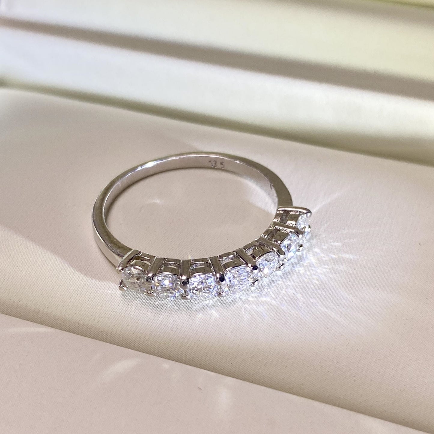 【#02】(7 Princess)925 Sterling Silver Synthetic Moissanite rings