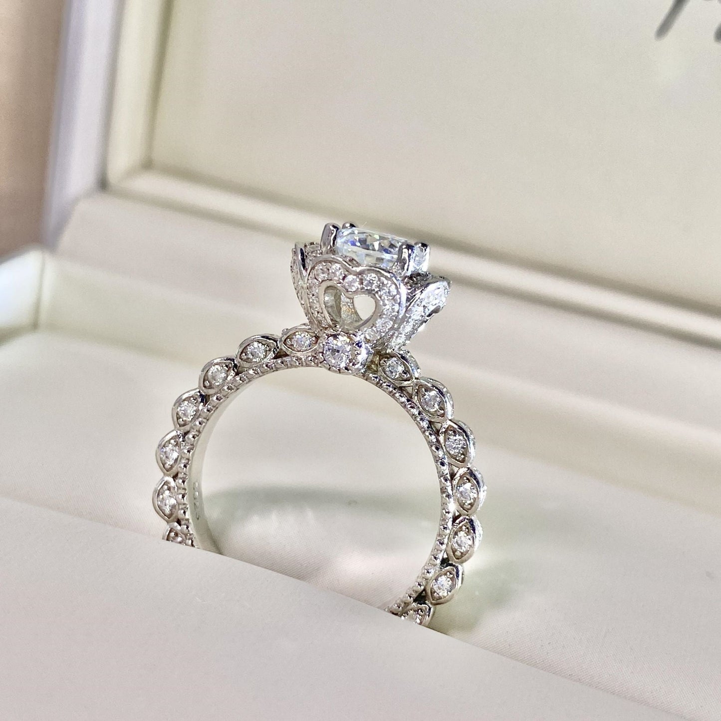 【#05】(Rose Garden)925 Sterling Silver Synthetic Moissanite rings