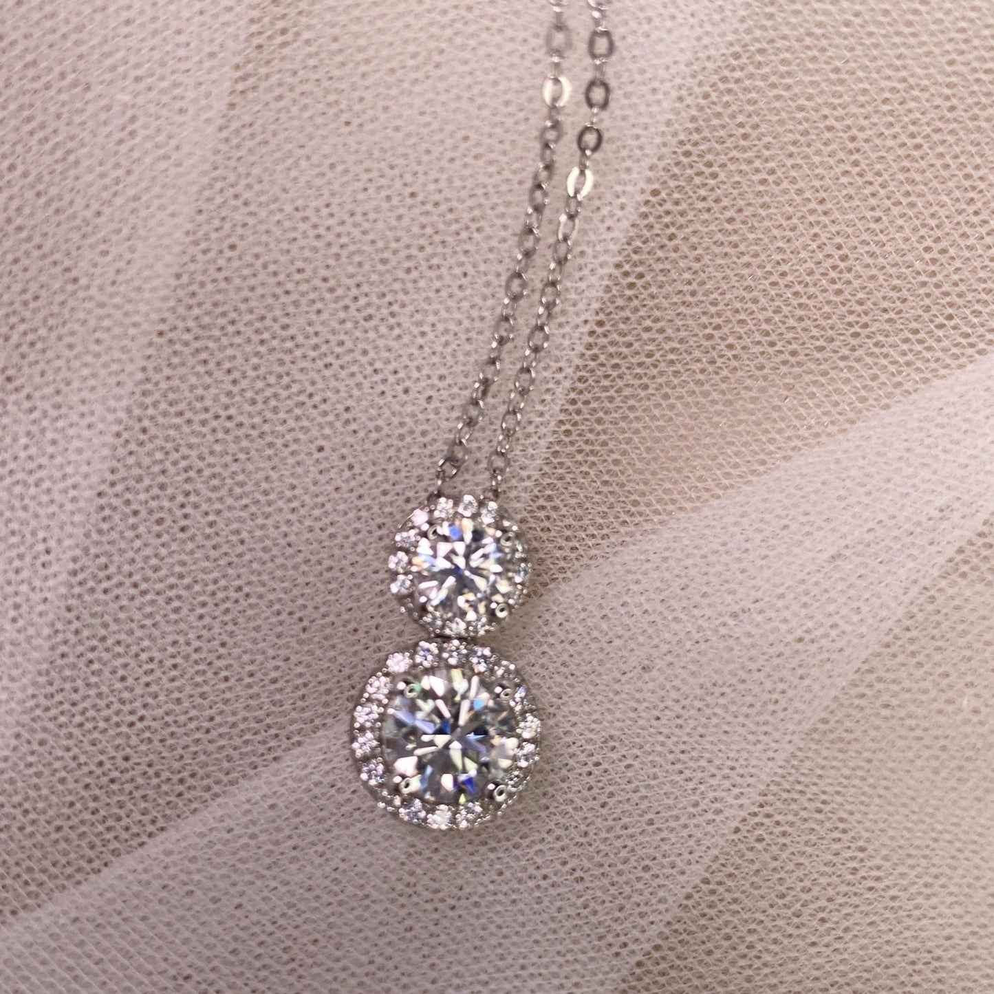 【#19】(コロナネックレス)925スターリングシルバーモアッサナイトネックレス