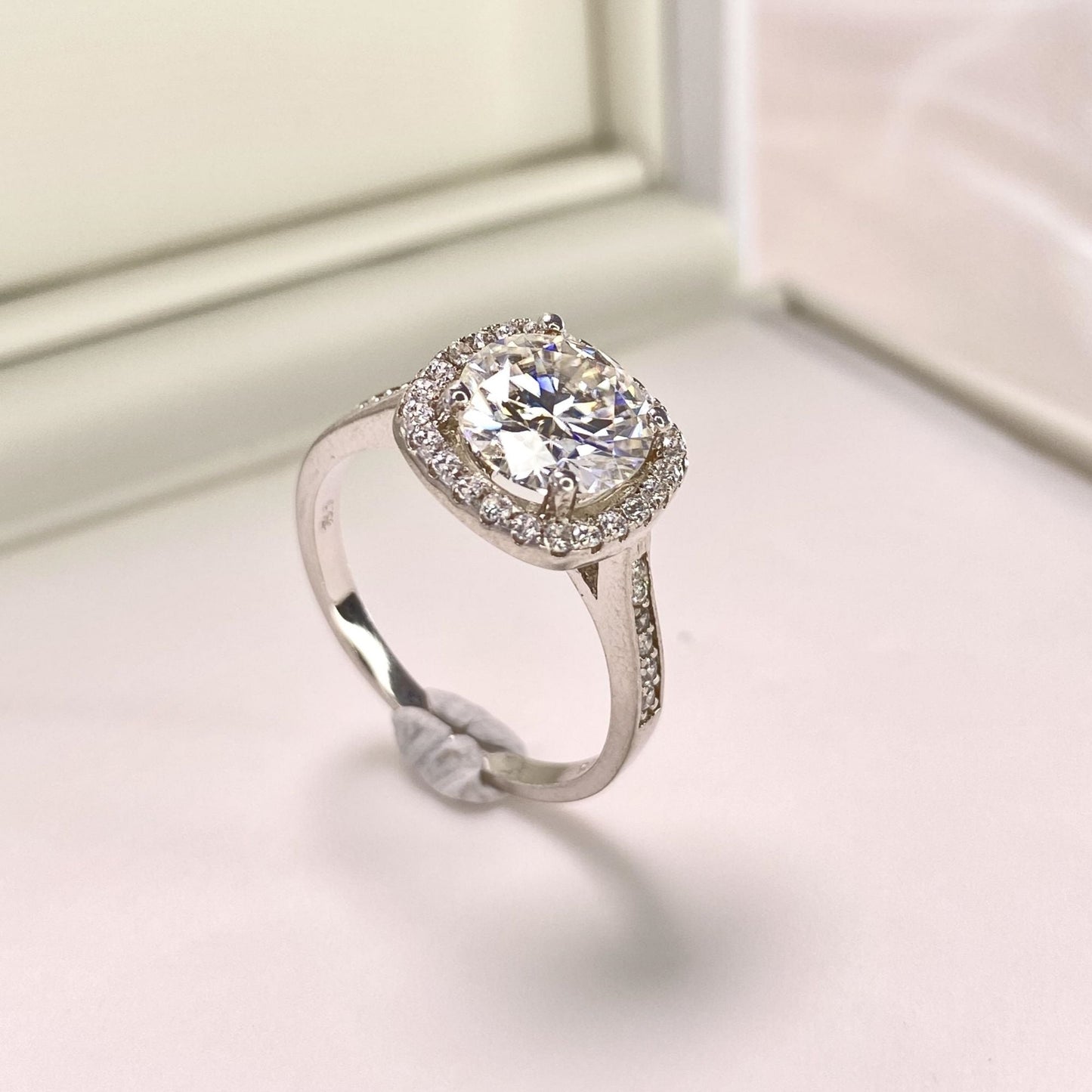 【#01】(Princess)925 Sterling Silver Synthetic Moissanite rings