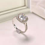 【#01】(Princess)925 Sterling Silver Synthetic Moissanite rings