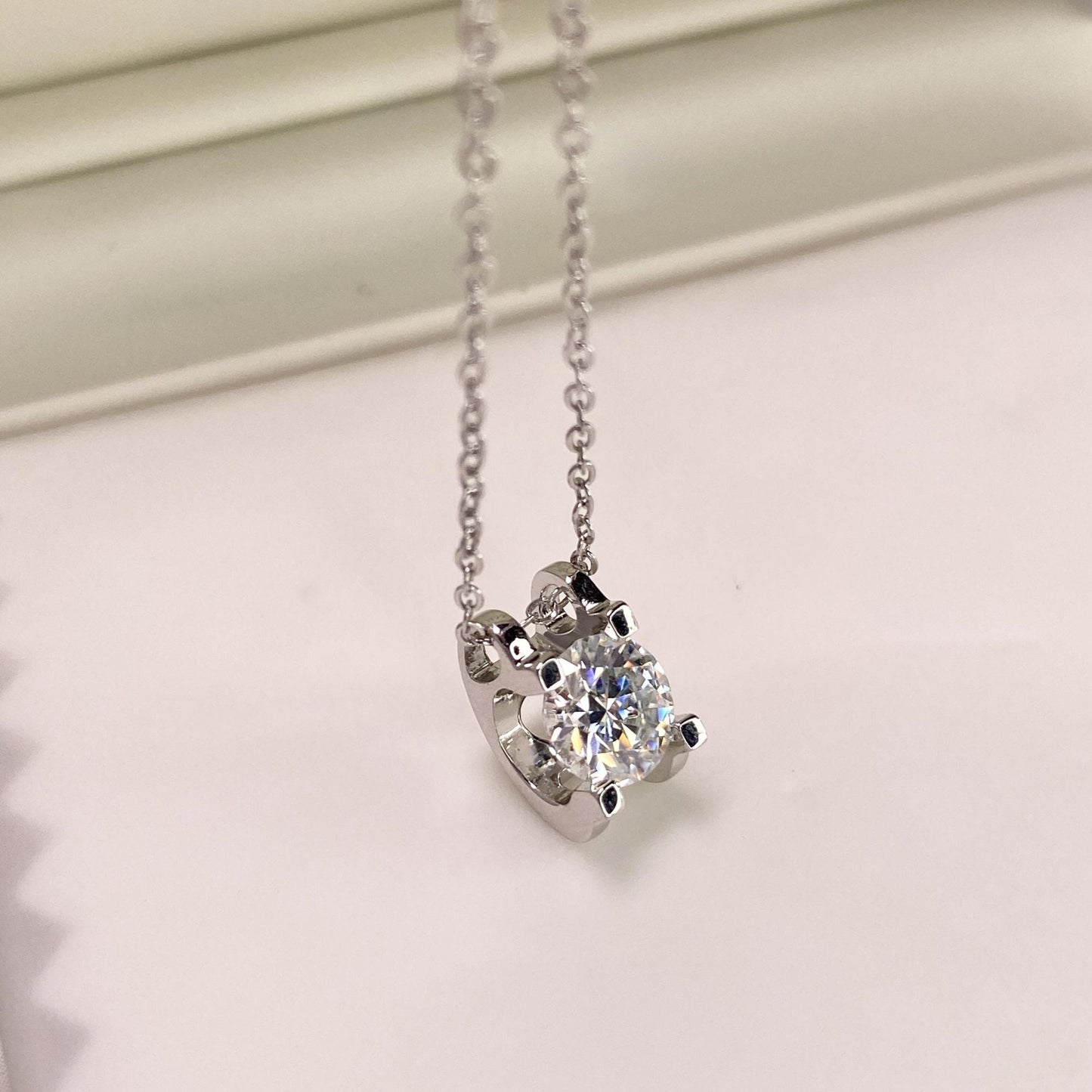【#21】(ヴィエンネックレス)925スターリングシルバーモアッサナイトネックレス