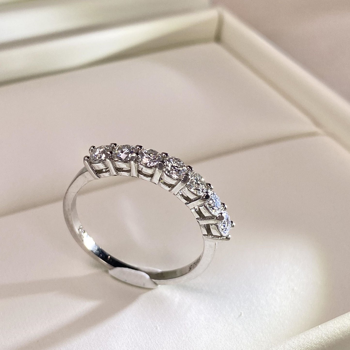 【#02】(7 Princess)925 Sterling Silver Synthetic Moissanite rings