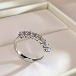 【#02】(7 Princess)925 Sterling Silver Synthetic Moissanite rings