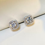 【#18】(Princess earrings)925 Sterling Silver Moissanite rings