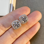 【#18】(Princess earrings)925 Sterling Silver Moissanite rings