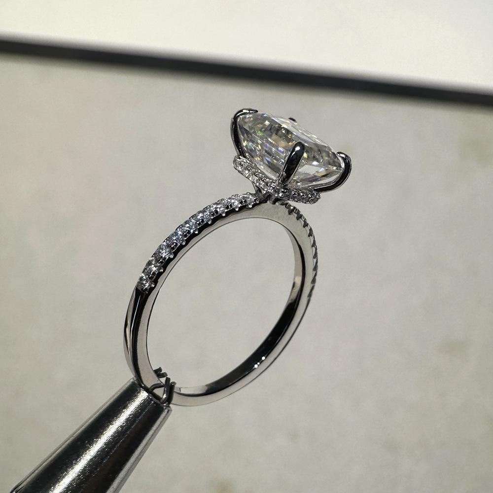 【#A556】(Elma) 925 Sterling Silver Synthetic Moissanite rings