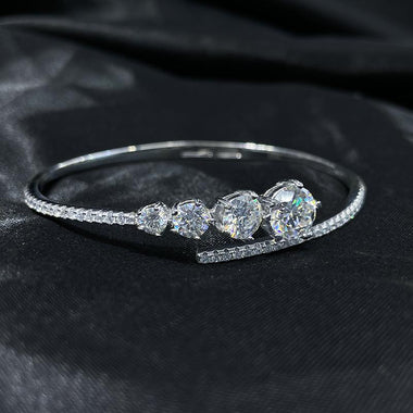 【#102】（Holly）925 Sterling Silver Synthetic Moissanite bracelet