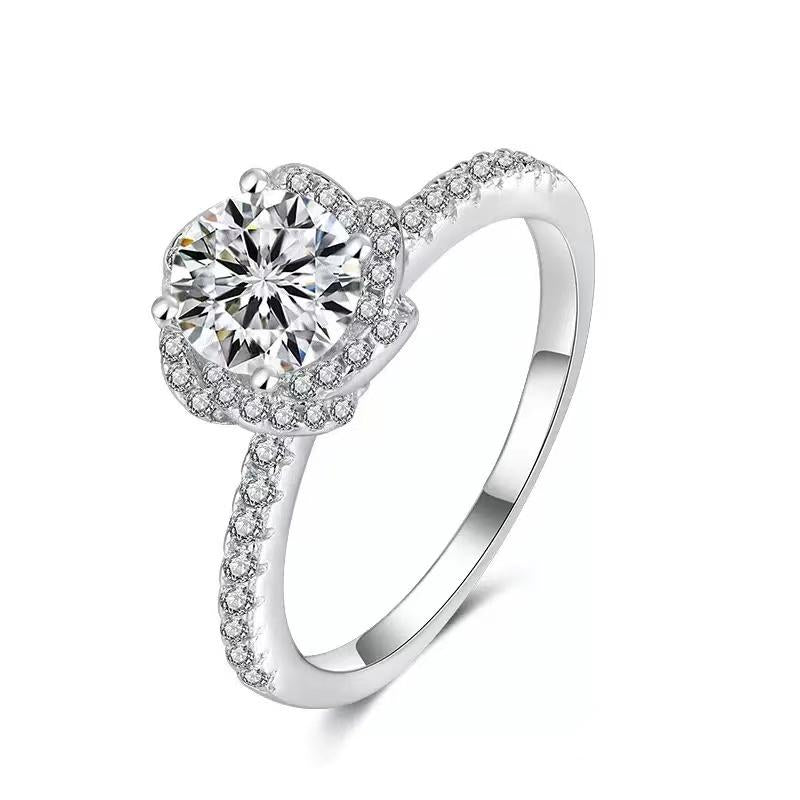 【#147】(Angle)925 Sterling Silver Synthetic Moissanite Rings