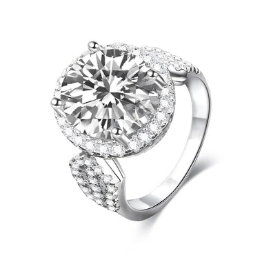 【#JZ149】(Bright moon) 925 Sterling Silver Synthetic Moissanite ring